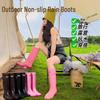 Women's Waterproof Non-Slip Korean Fashion High-Top Rubber Rain Boots