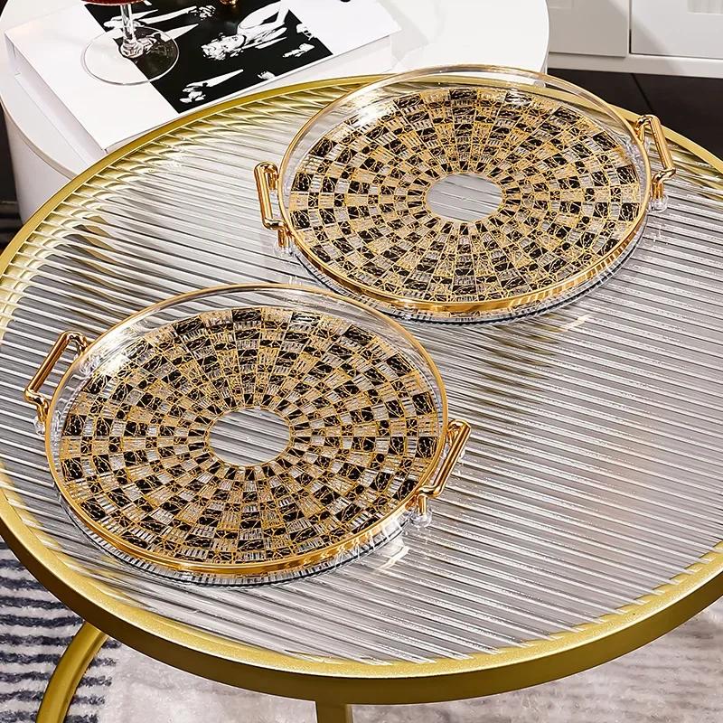 Fruit Storage Tray Living Room Coffee Table Household Plastic Snack Tray Delicate Plate Fruit Ins Wind Tray Advanced Sense