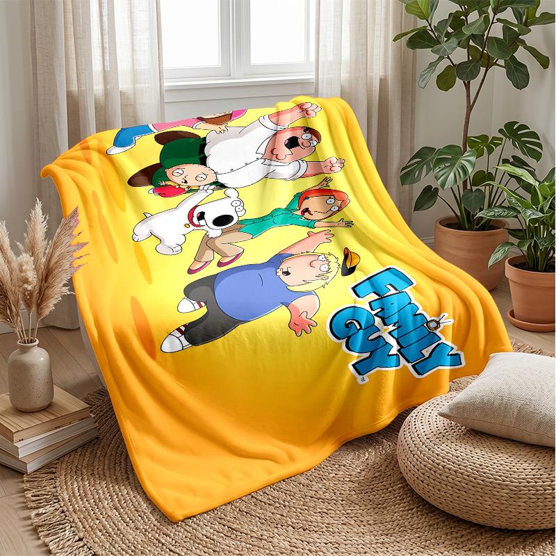 Family Guy Theme Blanket Soft Flannel Blanket Plush Throw Blanket Cozy Sofa Bed Blanket for Home Decor