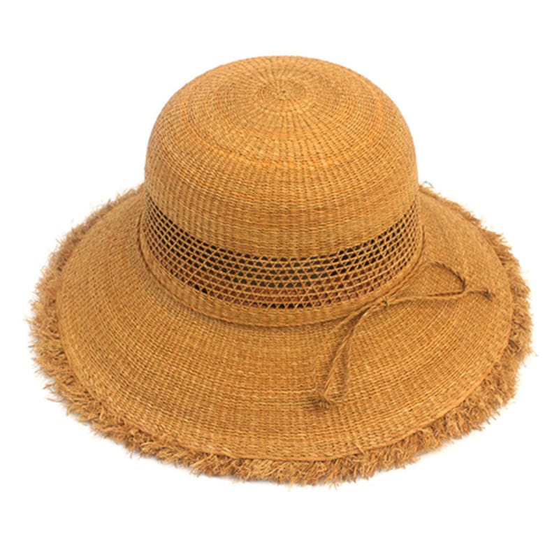 

Универсальная химия Летняя бежевая шляпа-ведро с открытой спиной FREE