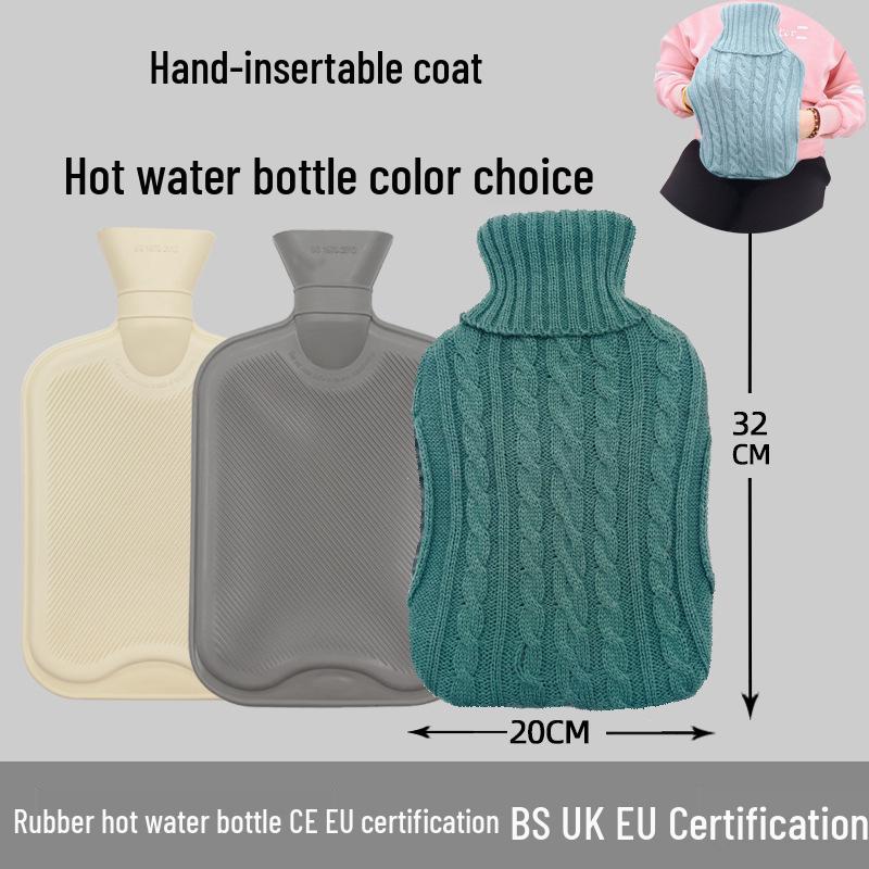 Explosion-Proof Hot Water Bottle: Rubber Design for Stomach and Feet, Long-Lasting Warmth