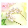 Miaomyao U-Shaped Hairpin Hair Stick Japanese Kimono Yukata Simple Pearl Hair Comb Hair Accessories Gold Flower Motif Cubic Zirconia Resin Pearl