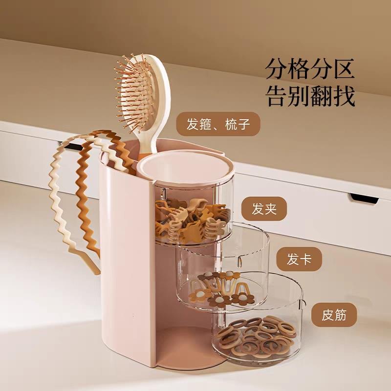 Rotating Dustproof Storage Box Cosmetic Egg Cushion Lipstick Brush Organizer Stand Makeup Brush Holder Desk Jewelry Organizer