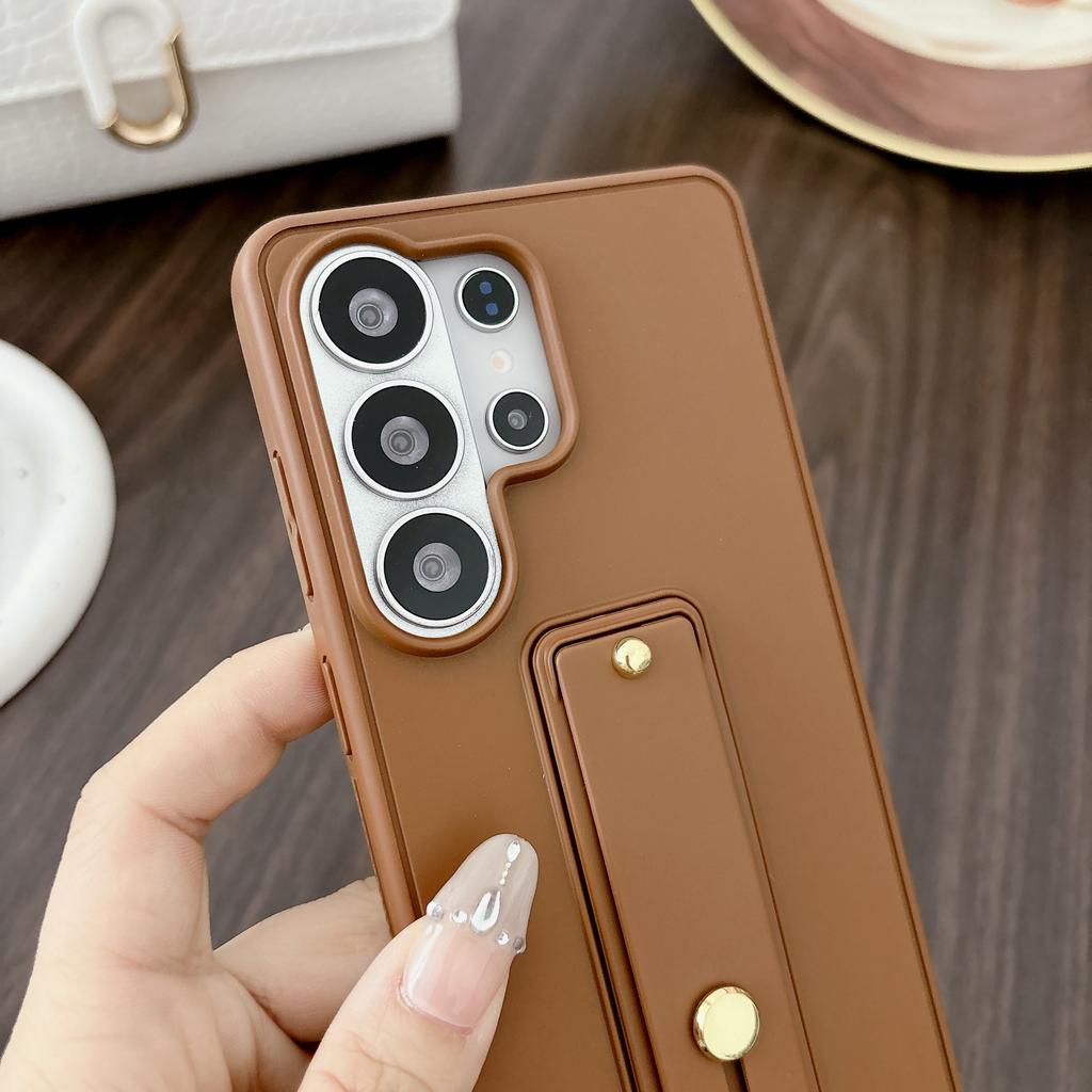 Luxury Business Phone Case for Samsung S26 Ultra S25 Plus S24 S23 S22 Shockproof Slim Fit Wrist Strap with Stand Design Cover