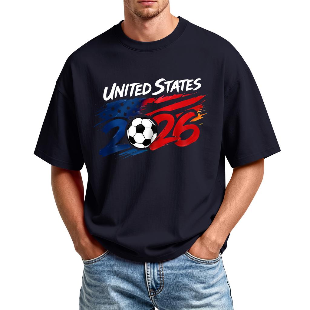Men's Printed Round Neck T-Shirt Casual Sports Short-Sleeve Top