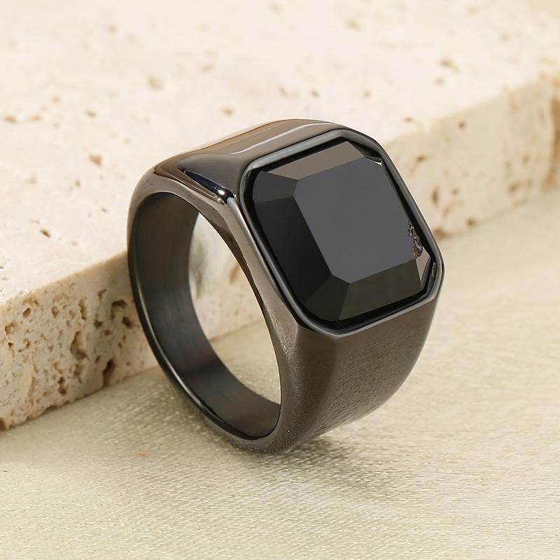 

Властное кольцо из нержавеющей стали с натуральным камнем для мужчин, массивное, с янтарным камнем, золотистого цвета, аксессуары, женские кольца, трендовые украшения 13