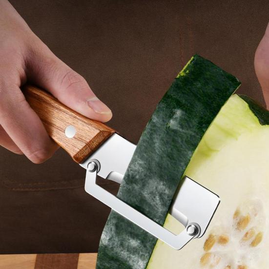 Vegetable Peeler with Wooden Handle Stainless Steel Blade Bottle Opener Non-Slip Grip Fruit Peeler for Potatoes Carrots Fruits