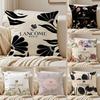 Fashion L-L-LancomeS Pillow Case Anti-dustmite Pillowcase Invisible Zipper Silky Short Plush Sofa Cushion Cover
