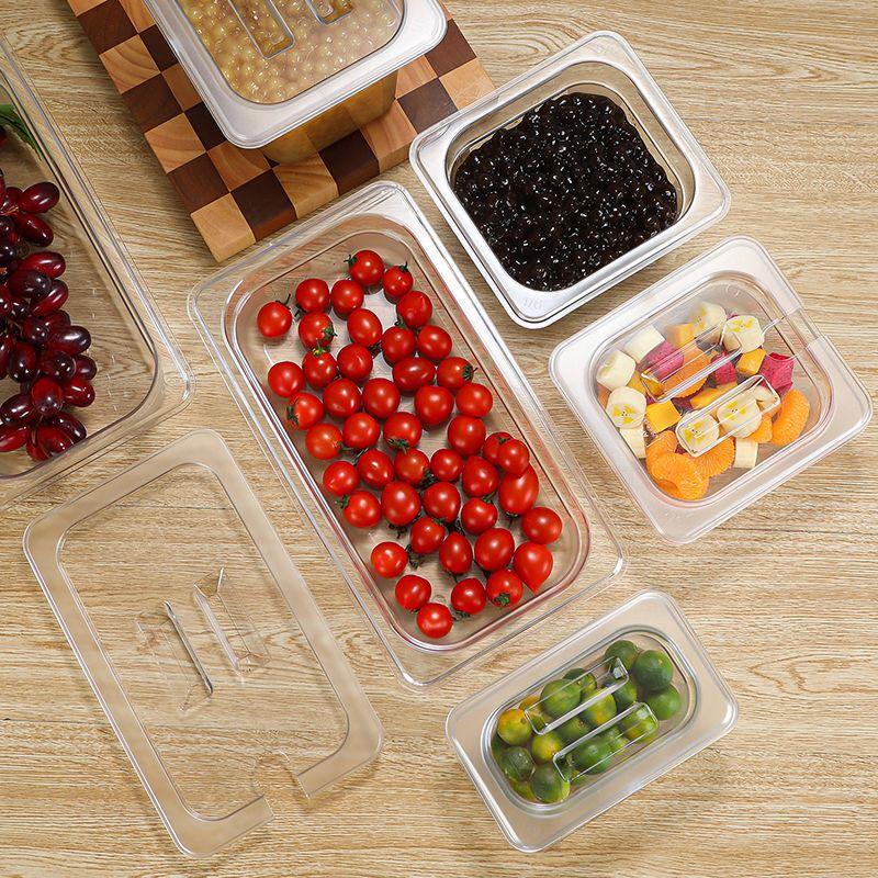 ZISIZ Clear Acrylic Gastronorm Food Portion Pans with Lids