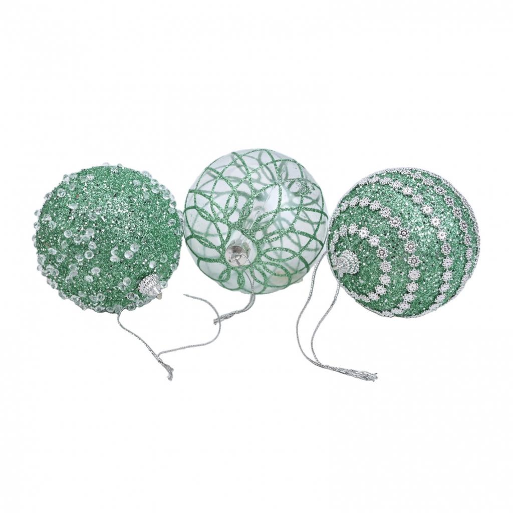 Shimmering 8CM Christmas Ball Ornaments Set of 9 for Festive Tree Decor