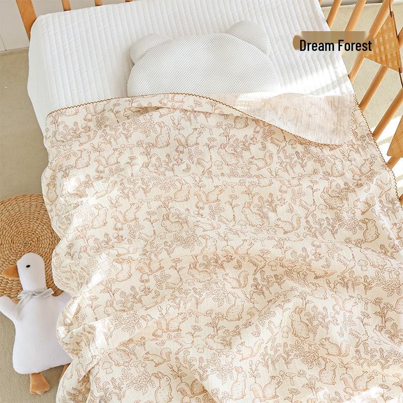 Double-Layer Cotton Gauze Baby Swaddle & Bath Towel Blanket