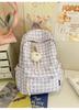 Schoolbag Cute Schoolbag Female Junior High School Mori Backpack Niche High Value Small Fresh Ins Plaid Light Multi-compartment Backpack