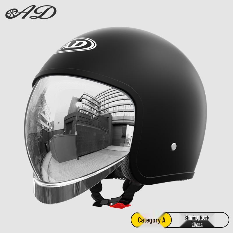 3C Certified AD Electric Motorcycle Helmet, All-Season Half Helmet for Men and Women, Winter-Proof for Scooter Commuting