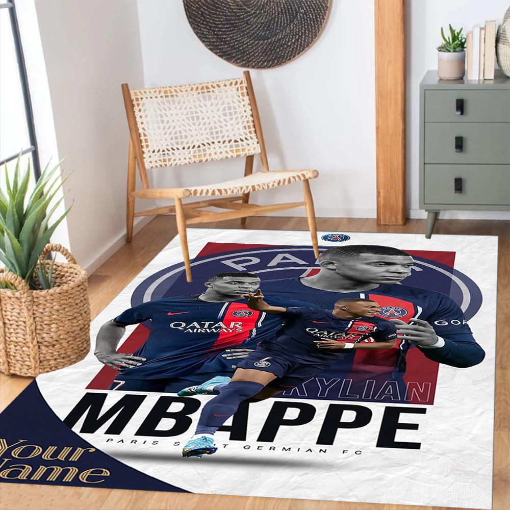 Mbappe Personalized Text Carpet Perfect For Hallway Dining Room Game Room Foyer Antislip Carpet Anime Office Decor Wedding Party Gift