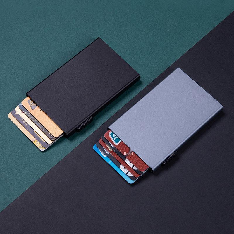 Automatic Pop-Up RFID Card Holder - Anti-Theft Aluminum Alloy Sleeve