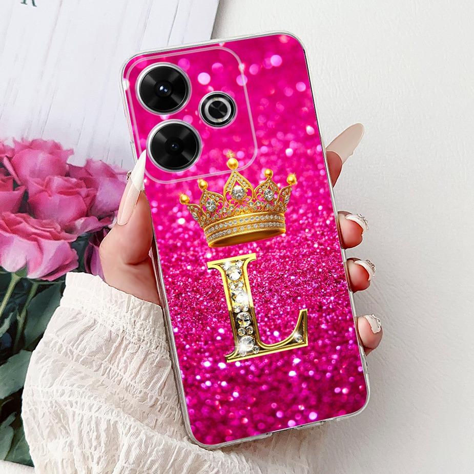 For Xiaomi Redmi 13 Case New Letters Cover 6.79'' Clear Silicone Soft TPU Phone Case For Xiaomi Redmi 13 Redmi13 Back Cover Bags
