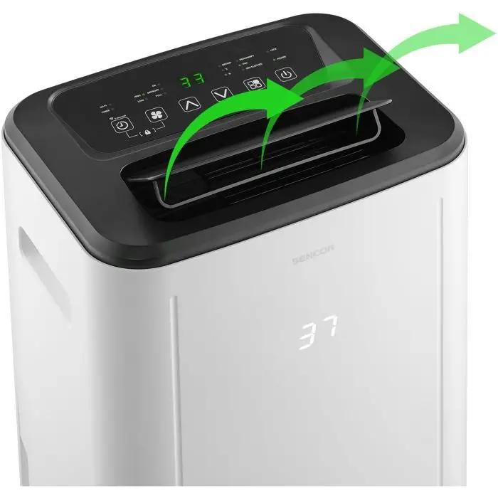 Smart Mobile Dehumidifier - SENCOR - SDH 2028WH - 360 W - 20 L/day - Tank: 6 L - 2 Speeds - White