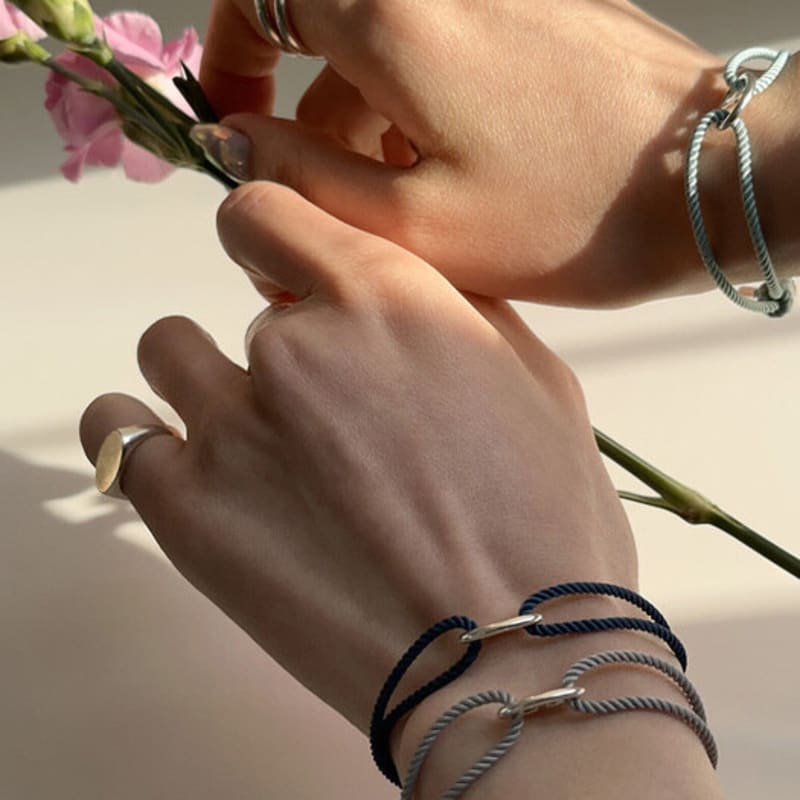 mosxe [925silver] Rope string bracelet (11color/ hand made)