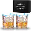 Pair of Rocks Spinning Rainbow Perfect for Birthday Whiskey Day Retirement Promotion Housewarming Farewell Shochu Gift Boxed Glasses, Glasses, Colors,