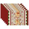 4/6pcs Set Red Gingerbread Man Christmas Winter Xmas Placemats Table Mats for Party Home Kitchen Dining Table Decorations 12X18 Inch
