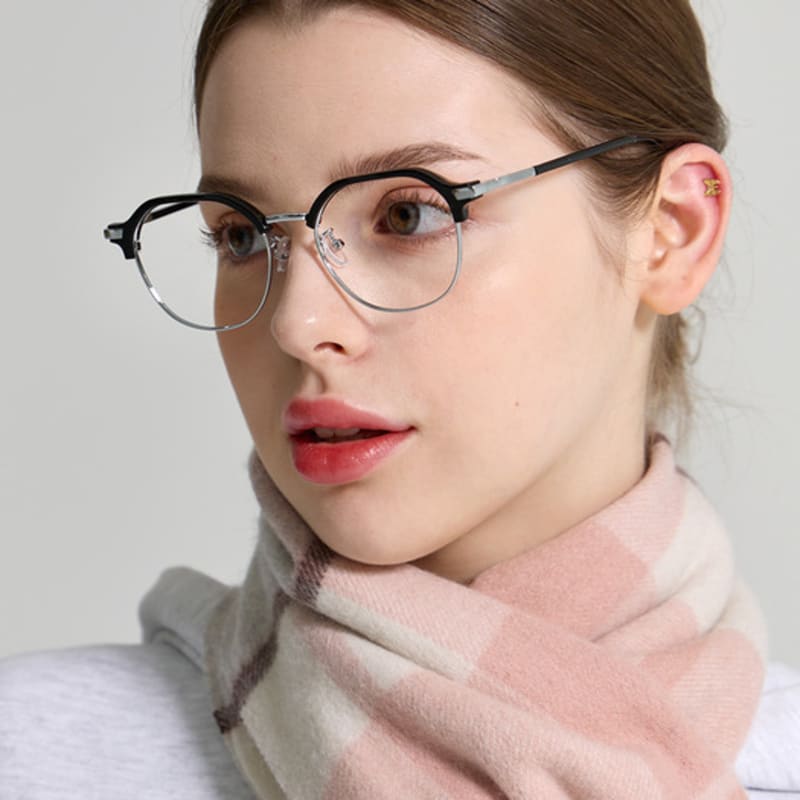 

RECLOW RECLOW FBB82 ЧЕРНЫЙ СЕРЕБРИСТЫЙ СТЕКЛО Очки ВЕР с защитой от синего света FREE