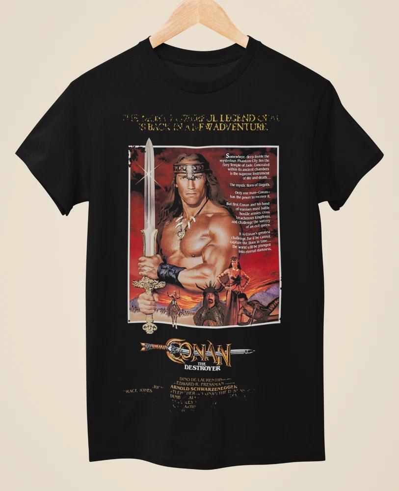 Conan The Destroyer Movie Poster Inspired Unisex Black TShirt S