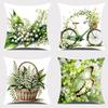 Short Plush Pillowcase Lily of the Valley Sofa Pillow Case New Cushion Cover Spring Season