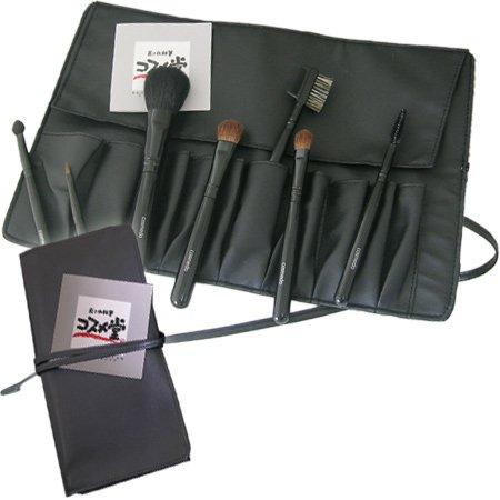 

no Makeup Brush Пензель Hiroshima Makeup Brush Entry Series 7 Piece Set Wrapped Pouch Brush Made in [Takumi Cosmedo] + (Макіяж Японія) FB-S701 чорний