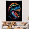 Neon Dinosaur Fury Design Patterned Tapestry Decorative Wall Hanging, Home Bedroom Living Room Decor