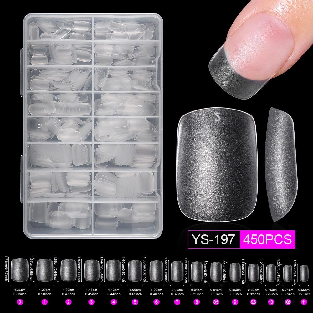 Matte 450-Piece Almond Wearable Nail Tips - Ultra-Thin, Seamless, No Filing Needed False Nails for Manicure