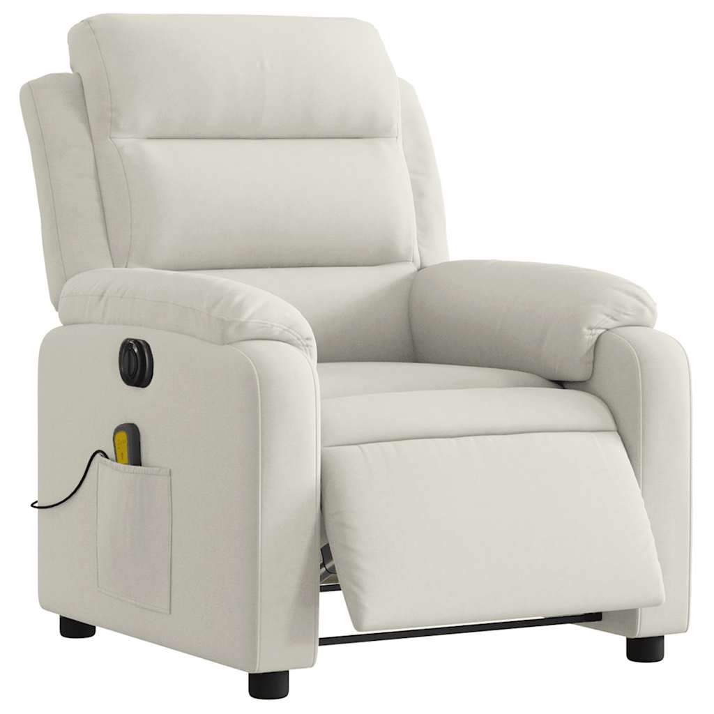 Electric Massage Chair Cream Velvet