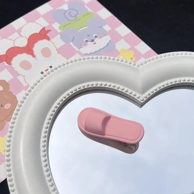 

Креативные тапочки конфетного цвета, заколка для волос, симпатичная челка, заколка для волос, боковая заколка для женщин, простые модные забавные аксессуары для волос розовый