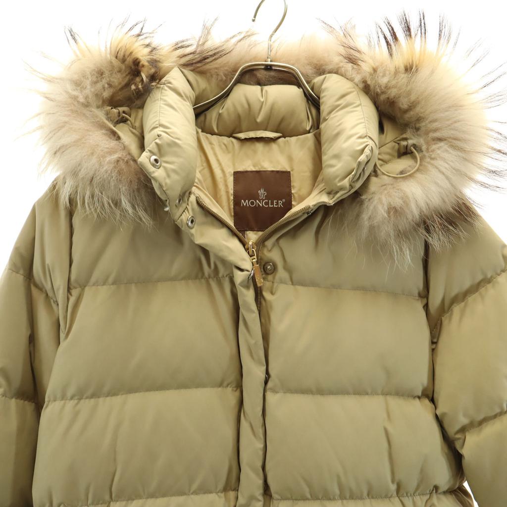 MONCLER Down jacket beige With raccoon fur Women Used