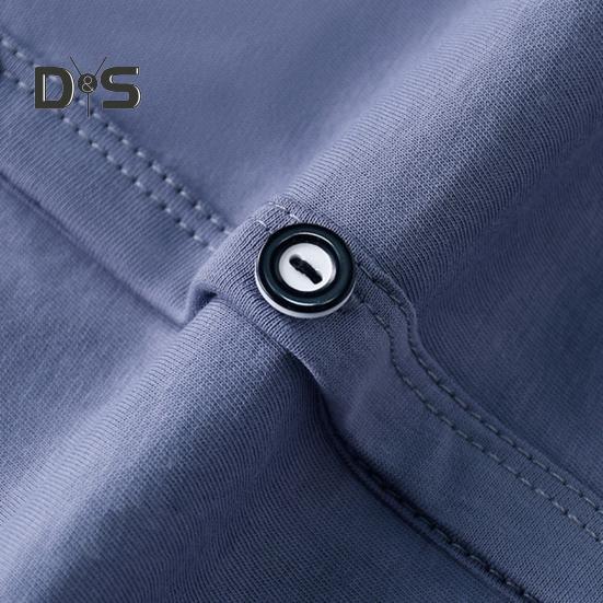 Pánské tričko s knoflíky, jednobarevné, s výstřihem do V a krátkým rukávem, letní ležérní prodyšný top pro denní nošení na ulici