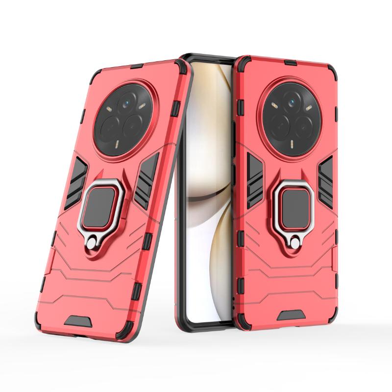 

Для OPPO Realme 14 Pro Plus 5g задняя крышка чехол для телефона ударопрочный защитный чехол против падения металлический держатель магнитный защитный чехол Funda Coque CHINA&Realme 14 Pro Plus красный