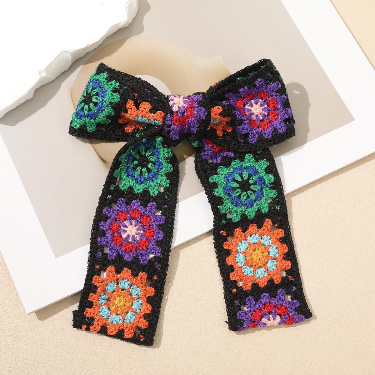 

Retro Bow Hair Clip Barrette Women Elegant Flower Ponytail Hairpin Handmade Simple Headwear Ladies Outgoing Styling Accessories