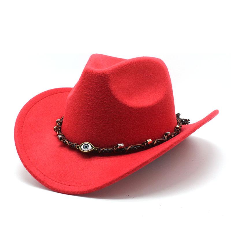 Versatile Western Cowboy Hat Rolled Brim Hat Men'S And Women'S Tibetan Top Hat