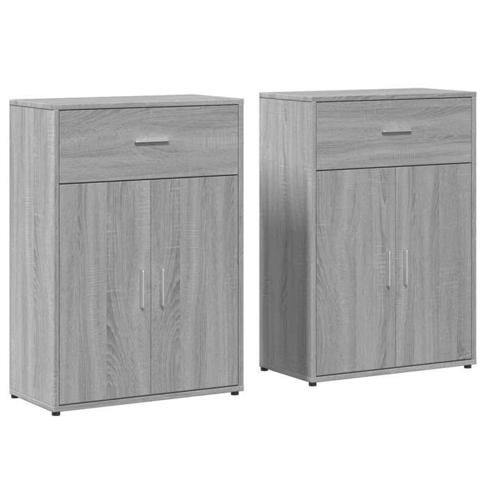 VidaXL Buffets 2 Pcs Sonoma Grey 60x30x84 Cm Engineered Wood, Storage Cabinet, Entryway Furniture, Accent Furniture 3276600