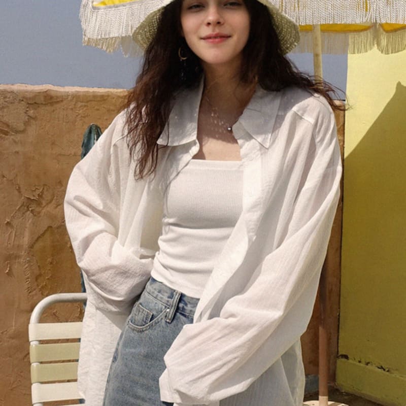 PREMIERE AMOUR Blossom Crochet Straw Bucket Hat - White