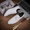 Men's British Style White Leather Shoes for Weddings and Business - Casual, Large Size, Perfect for Piano Performance