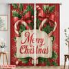 2pcs,2D plane printing Curtain Fabric Tropical Beach Santa Surf1 Versatile Fabric (without rod) Festive Perfect for Study,