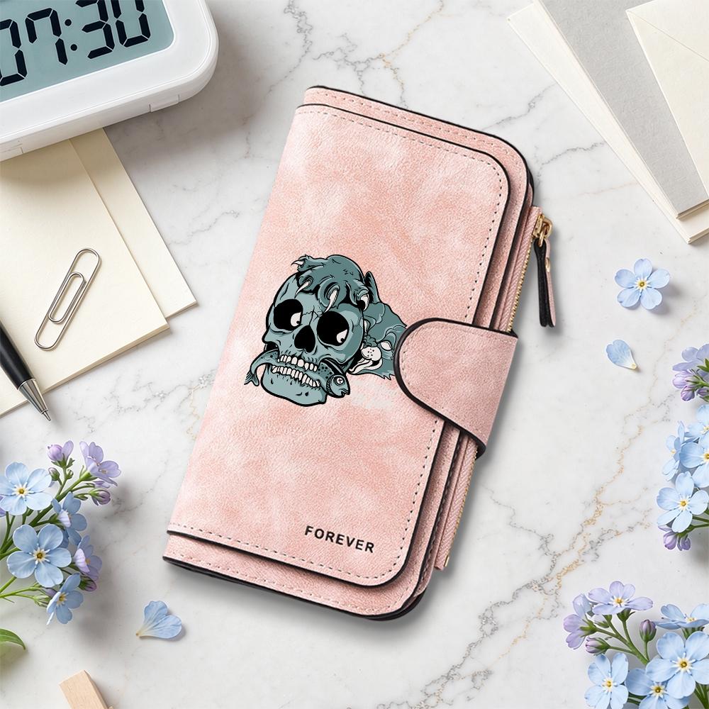 Gothic Skull Pattern Long Wallet