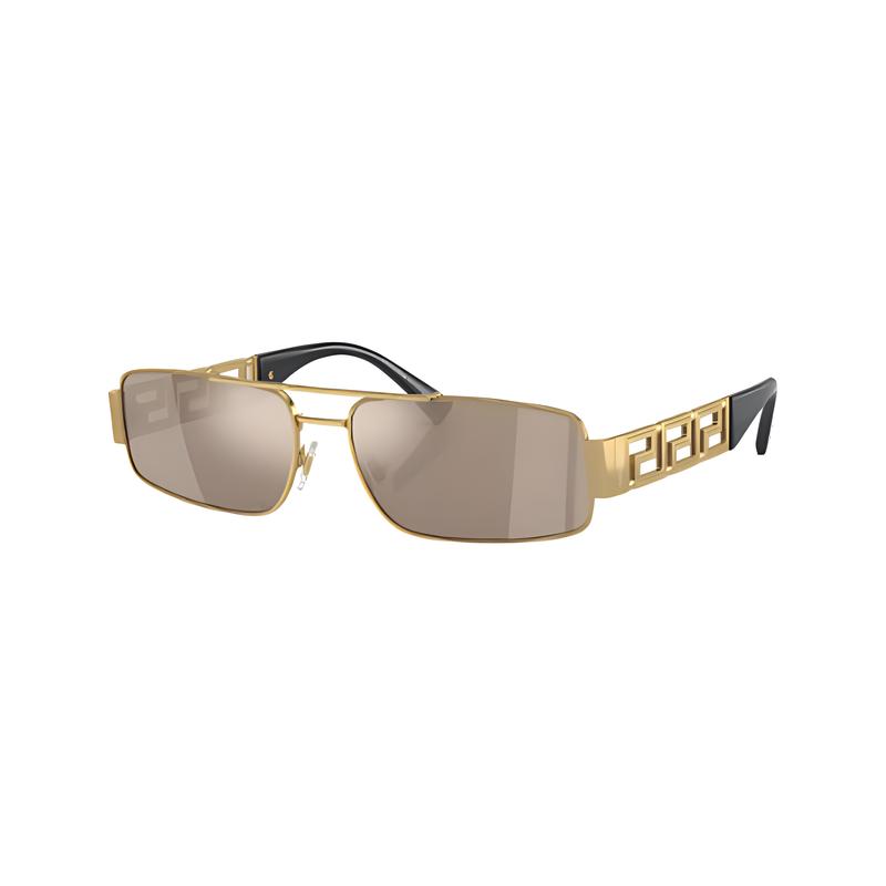 Versace Logo Sign Irregular Sunglasses Men's Gold 5695763 VE225710025A-gold 60