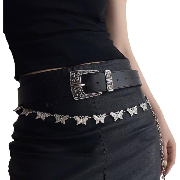 Street Styles Jeans Belt Cool Girls Aesthetic Belt Versatiles Fashion Belt Party for Jeans and Skirts
