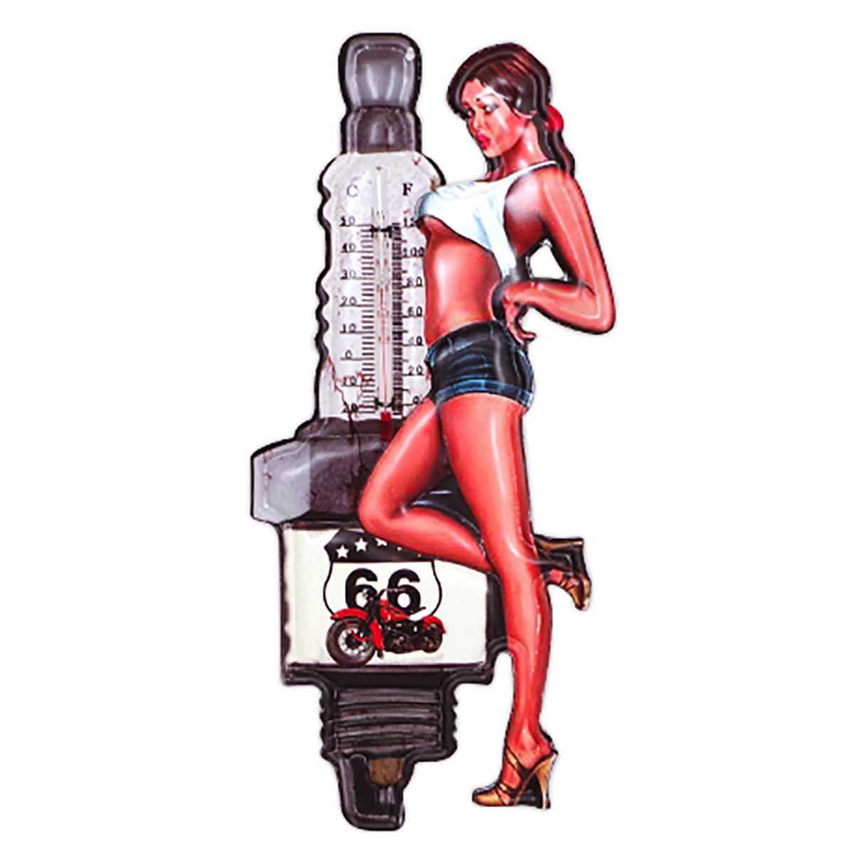 

Les Trésors De Lily [A3186] - Винтажный металлический термометр Route 66 , подсвечник - 39x18 см