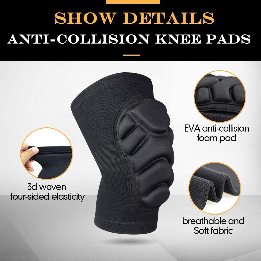 1Pair Knee Elbow Pads,Thick Sponge Collisioned Kneepads For Sports,Protective Knee Support Sleeve For Basketball Running Cycling