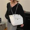 Summer new women's diamond one-shoulder messenger bag chain large-capacity removable commuter tote bag