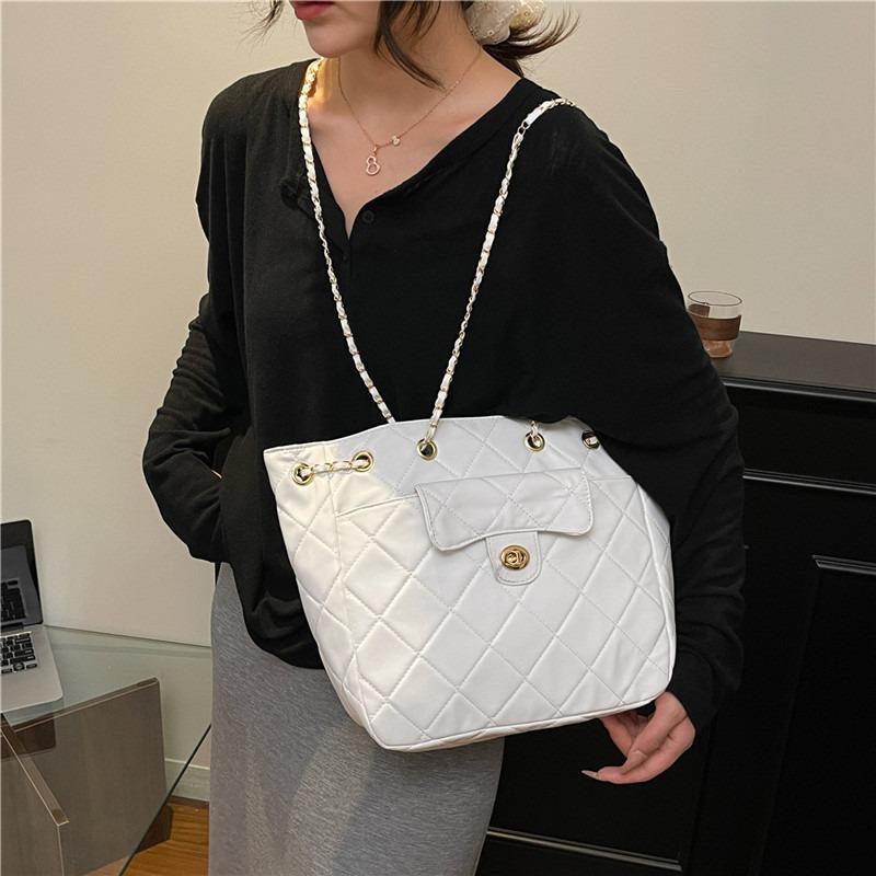 Summer New Women's Diamond One-shoulder Messenger Bag Chain Large-capacity Removable Commuter Tote Bag