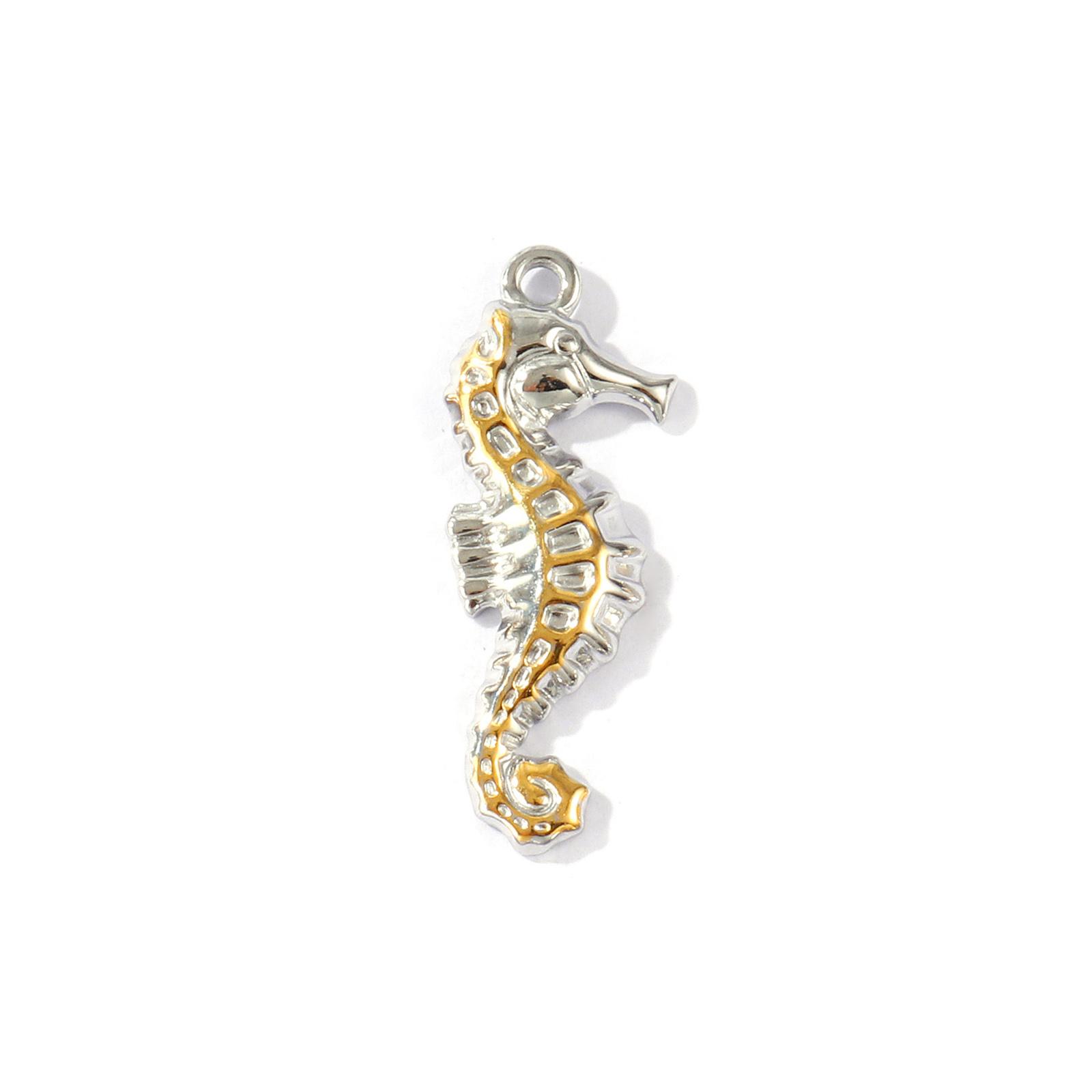 1 Piece 304 Stainless Steel Ocean Jewelry Charms Turtle Starfish 18K Gold Plated & Silver Plated Two Tone Pendants DIY Necklace