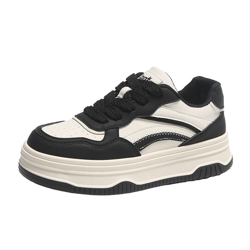 2025 spring and autumn new color matching board shoes platform casual dad shoes fashion simple street white shoes student women's shoes